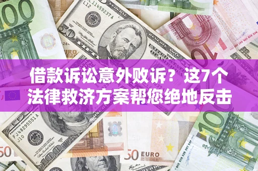 武汉借款诉讼意外败诉？这7个法律救济方案帮您绝地反击！