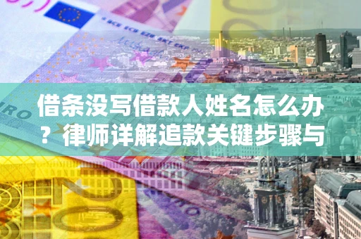 武汉借条没写借款人姓名怎么办？律师详解追款关键步骤与证据链构建