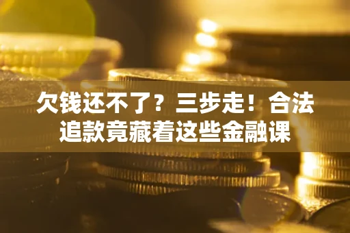 武汉欠钱还不了？三步走！合法追款竟藏着这些金融课